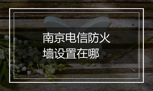 南京电信防火墙设置在哪