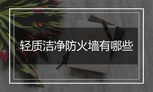 轻质洁净防火墙有哪些