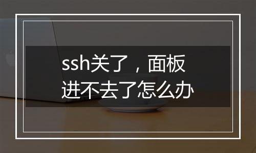 ssh关了,面板进不去了怎么办