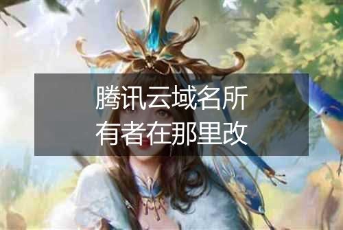 腾讯云域名所有者在那里改