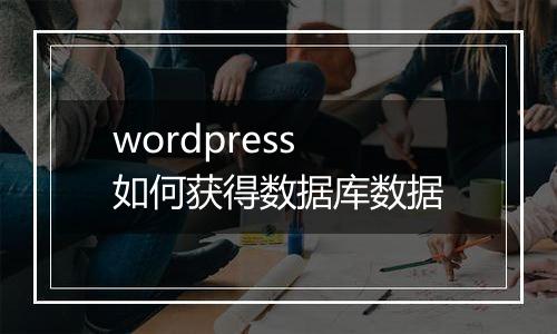 wordpress 如何获得数据库数据