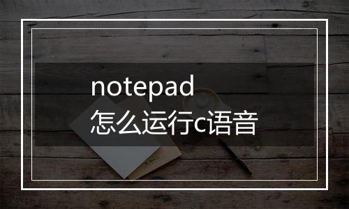 notepad怎么运行c语音