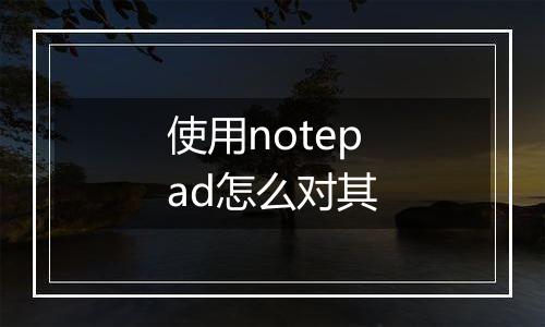 使用notepad怎么对其
