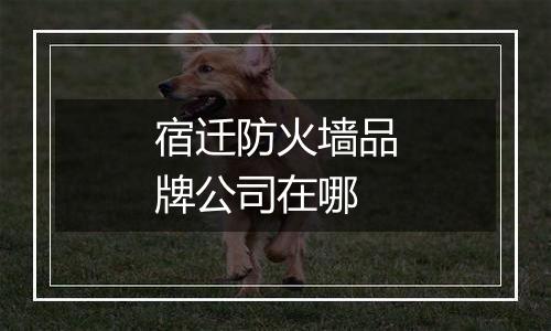 宿迁防火墙品牌公司在哪
