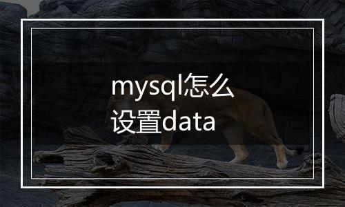 mysql怎么设置data