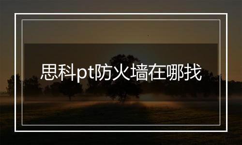 思科pt防火墙在哪找