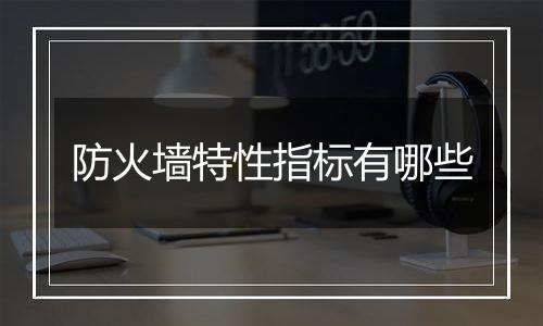 防火墙特性指标有哪些