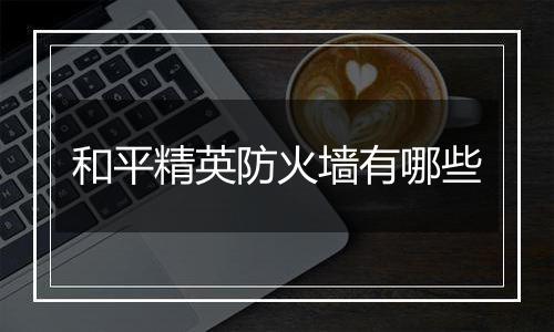 和平精英防火墙有哪些