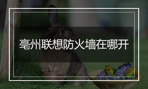 亳州联想防火墙在哪开