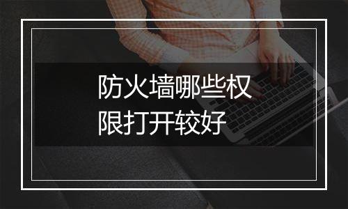防火墙哪些权限打开较好