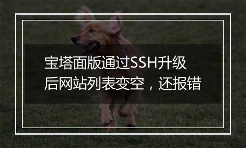 宝塔面版通过SSH升级后网站列表变空,还报错