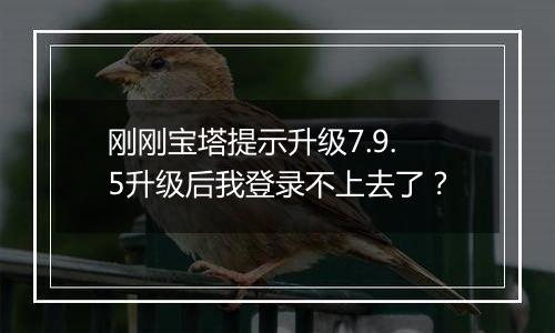 刚刚宝塔提示升级7.9.5升级后我登录不上去了?