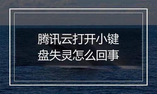 腾讯云打开小键盘失灵怎么回事