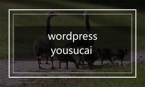 wordpress yousucai