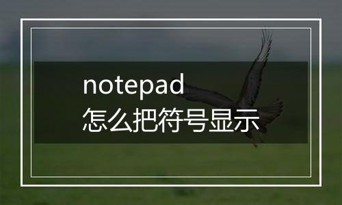 notepad怎么把符号显示