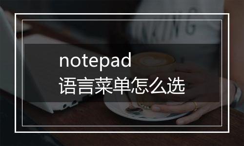 notepad语言菜单怎么选