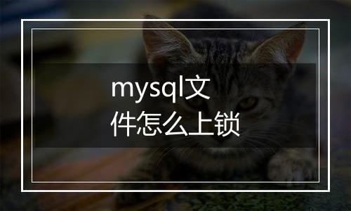mysql文件怎么上锁