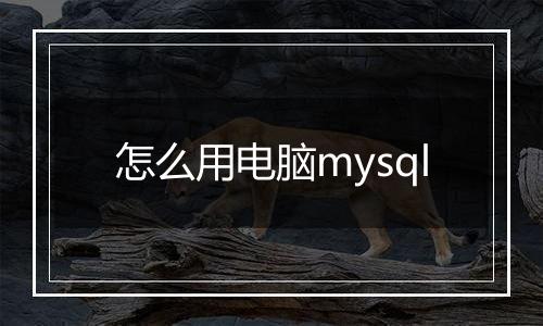 怎么用电脑mysql