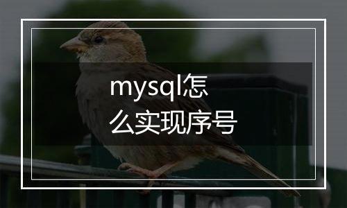 mysql怎么实现序号