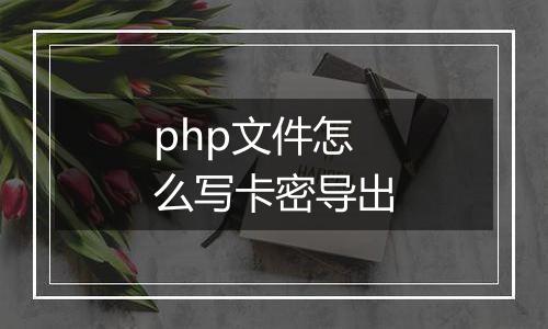 php文件怎么写卡密导出