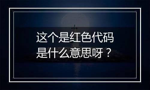 这个是红色代码是什么意思呀?