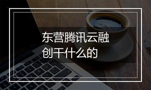 东营腾讯云融创干什么的