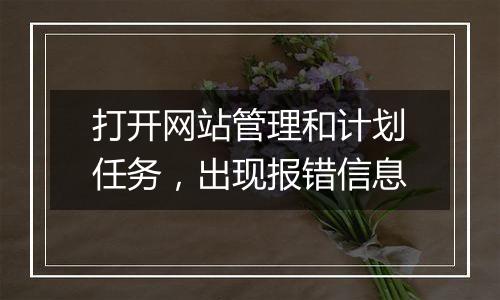 打开网站管理和计划任务，出现报错信息