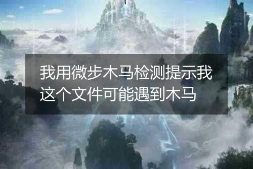 我用微步木马检测提示我这个文件可能遇到木马
