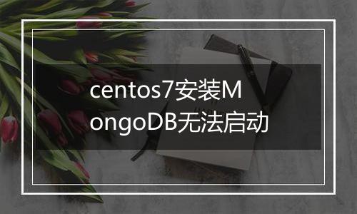 centos7安装MongoDB无法启动