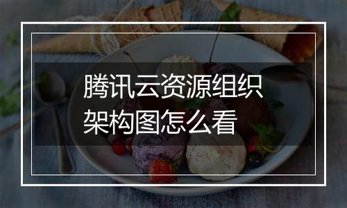 腾讯云资源组织架构图怎么看