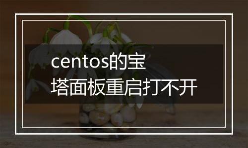 centos的宝塔面板重启打不开