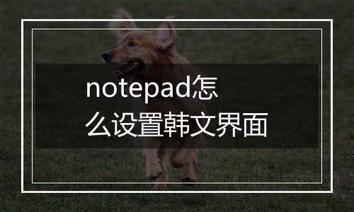 notepad怎么设置韩文界面