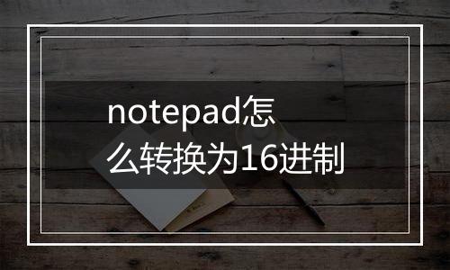 notepad怎么转换为16进制
