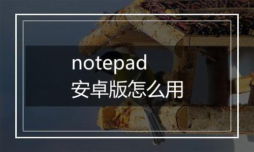 notepad安卓版怎么用