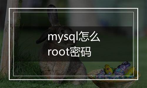 mysql怎么root密码