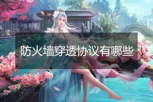 防火墙穿透协议有哪些