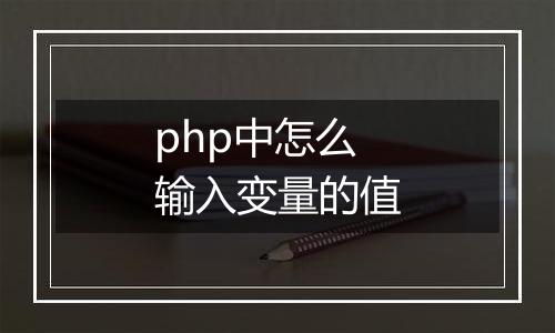 php中怎么输入变量的值