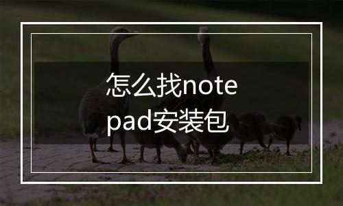 怎么找notepad安装包