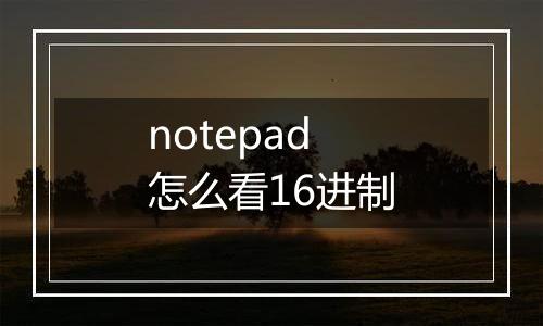 notepad怎么看16进制