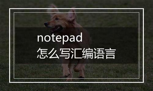 notepad怎么写汇编语言