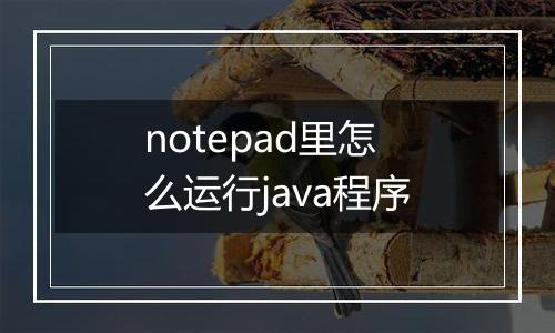 notepad里怎么运行java程序