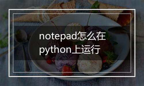 notepad怎么在python上运行