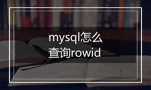 mysql怎么查询rowid